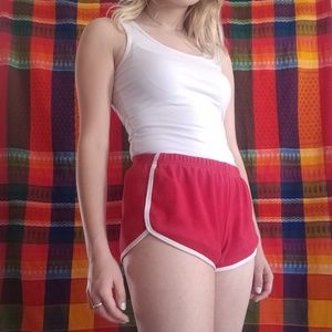 American Apparel red dolphin track shorts